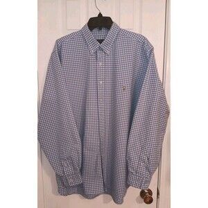 Polo Ralph Lauren Men's Long Sleeve Button Down Shirt Blue Check Size XLB/2TG